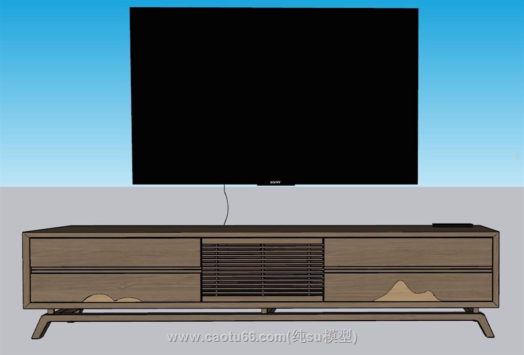 中式家具电视柜SU模型