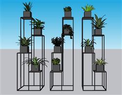 花架花盆架花盆SU模型