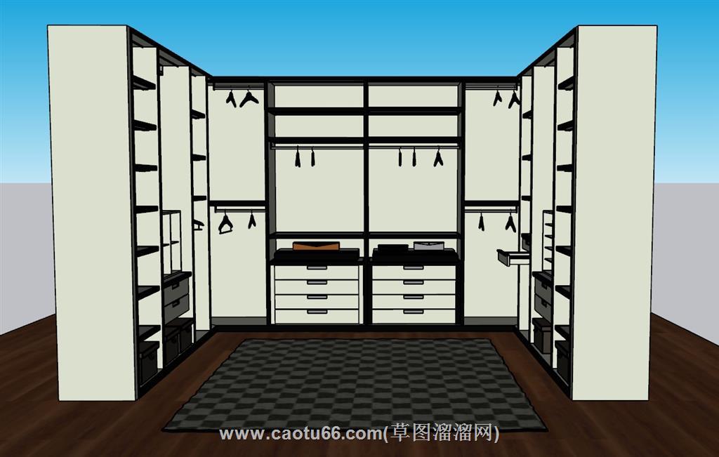 衣帽间衣帽柜衣柜SU模型
