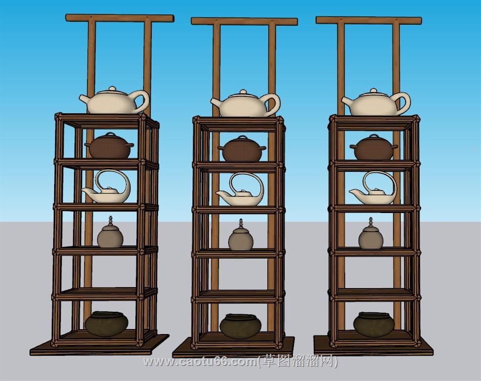 茶具茶壶紫砂壶SU模型