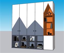 儿童衣柜玩具柜SU模型