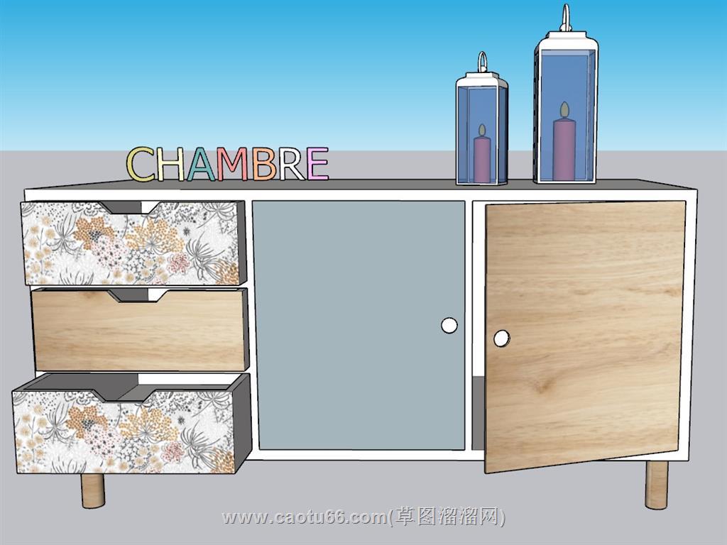 装饰柜蜡烛SU模型