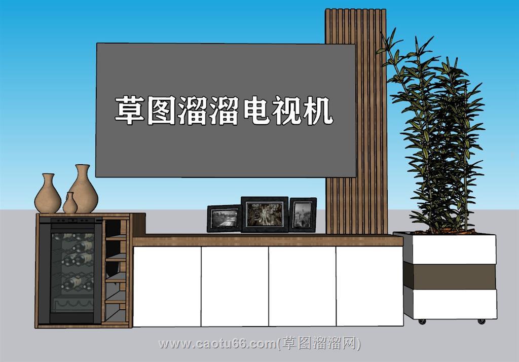 电视柜电视机SU模型