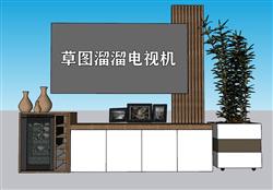 电视柜电视机SU模型