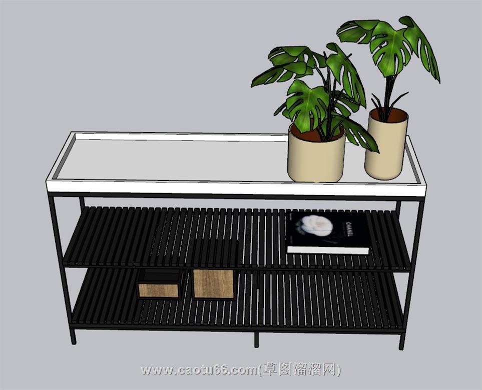 装饰柜花盆置物架SU模型