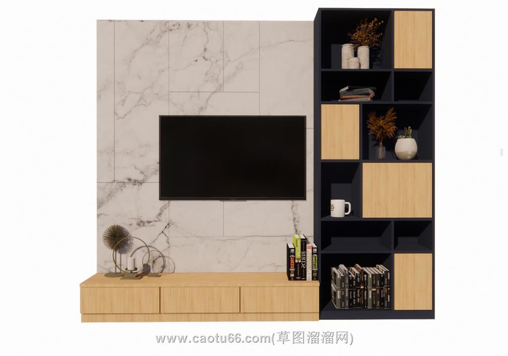 电视柜工艺品SU模型