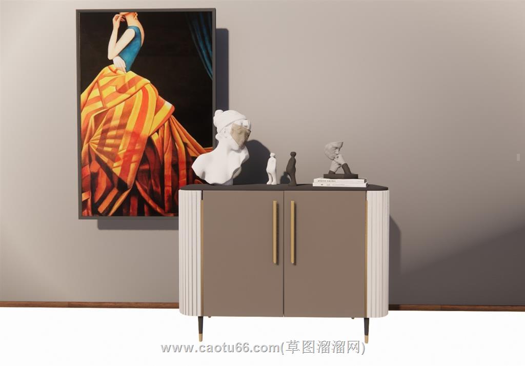 边柜边桌柜SU模型