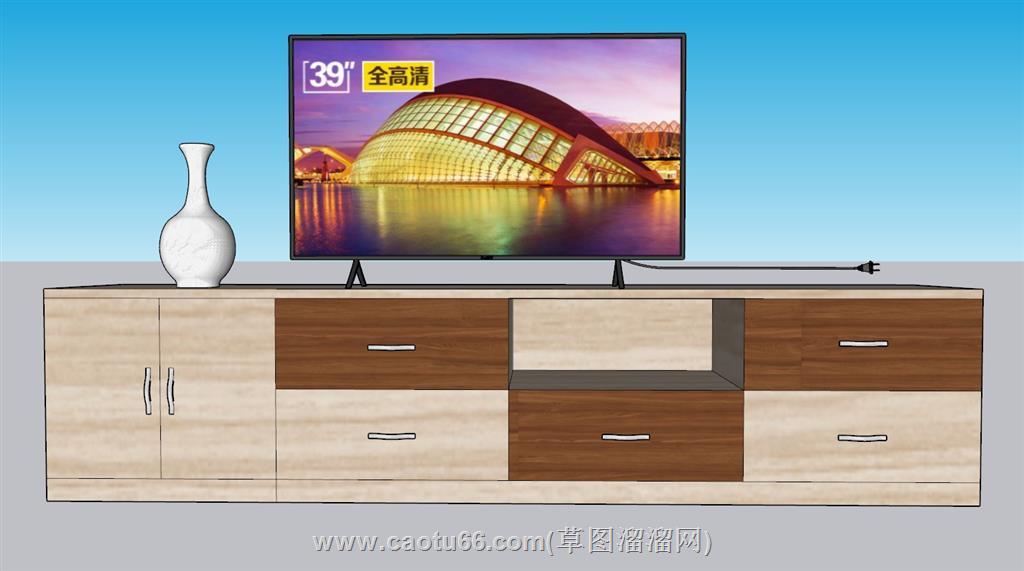 电视机电视柜SU模型