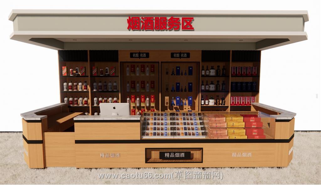 烟柜接待台展示柜SU模型