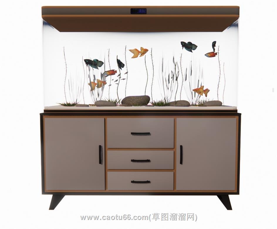 水族箱金鱼缸金鱼柜SU模型
