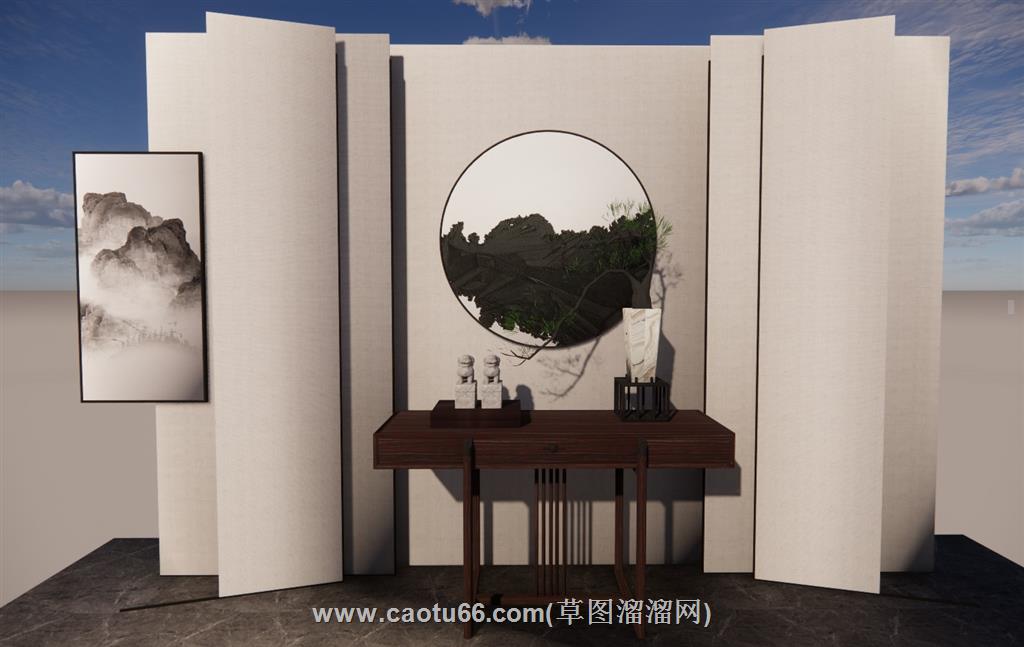 端景台瑞景台条案SU模型
