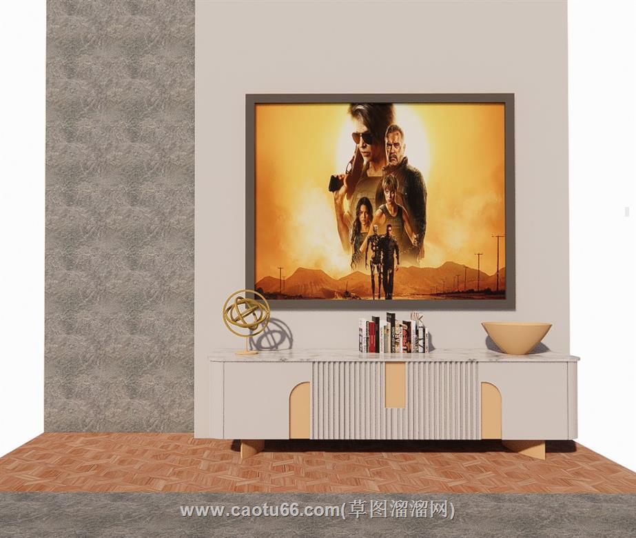 电视柜装饰柜SU模型