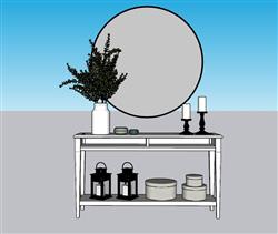 装饰柜边柜花瓶SU模型
