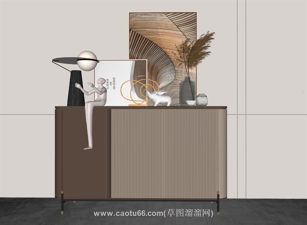 边柜抽象工艺品SU模型