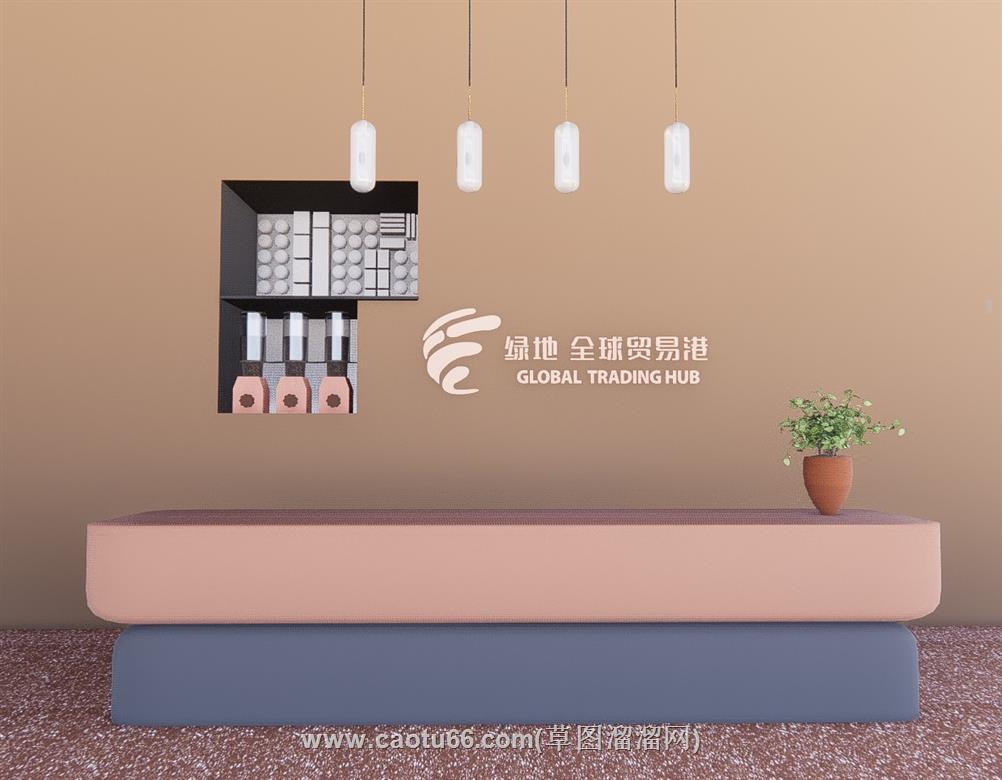 前台柜接待台SU模型