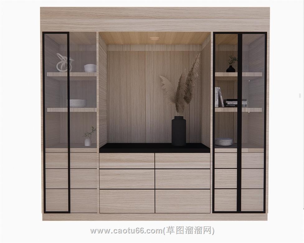 装饰柜组合柜酒柜SU模型