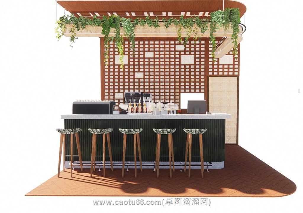 酒吧吧台SU模型