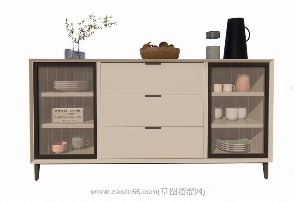 边柜边桌装饰柜SU模型
