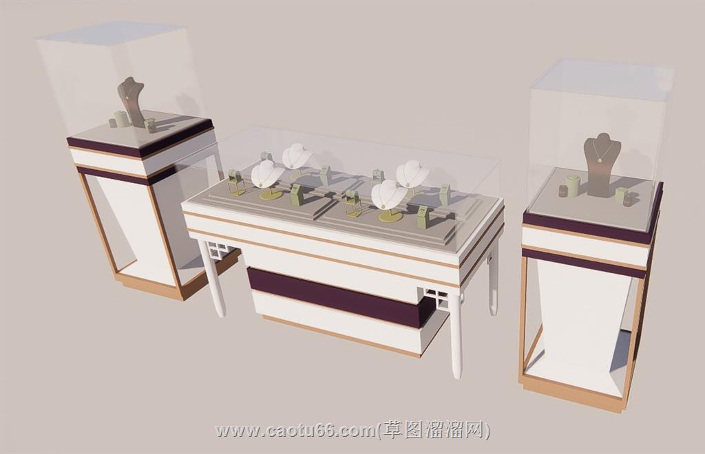 珠宝首饰展柜SU模型
