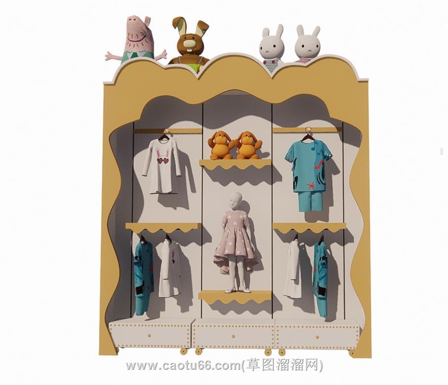 儿童展柜SU模型