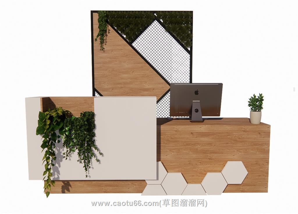 前台柜接待台SU模型