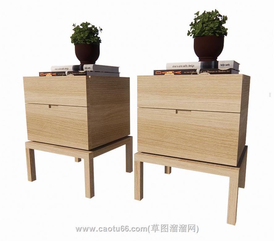 矮柜边桌SU模型