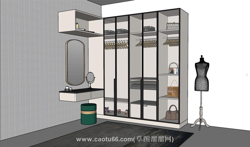 衣帽柜衣柜SU模型