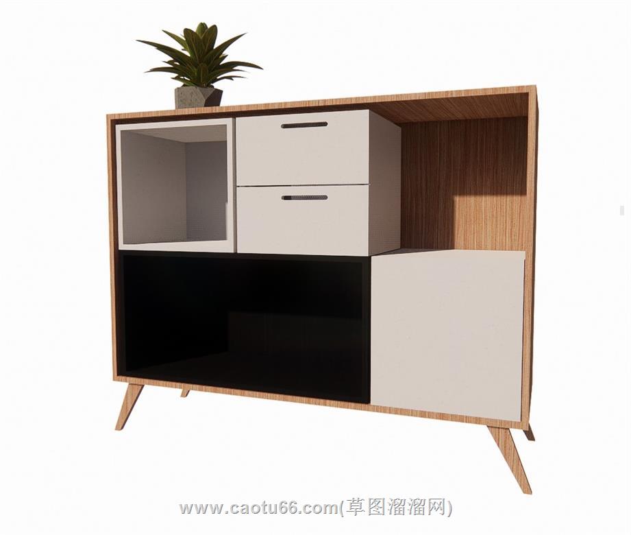 边桌柜装饰柜SU模型