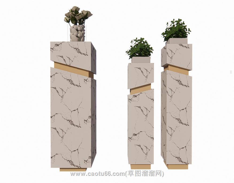花几花台花架SU模型