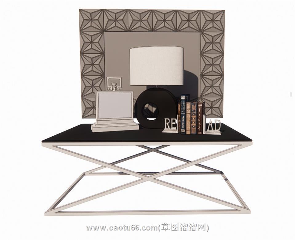 装饰台边桌柜SU模型