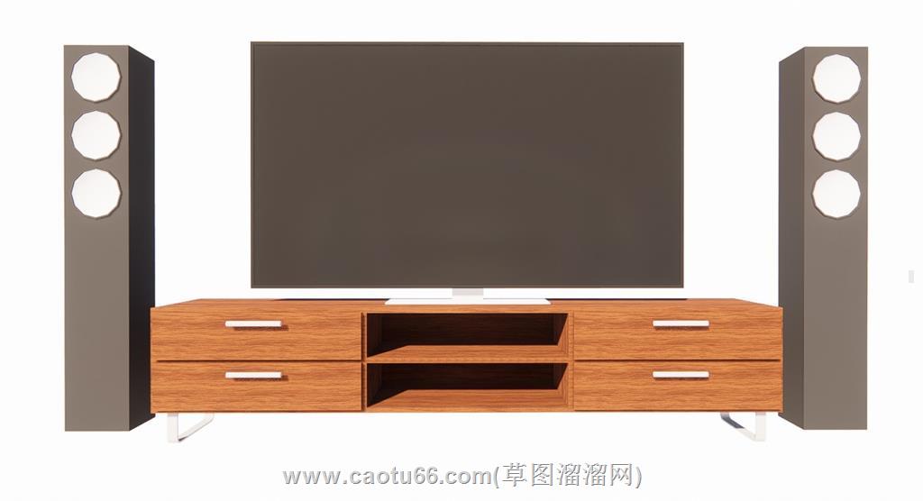 电视柜电视机SU模型
