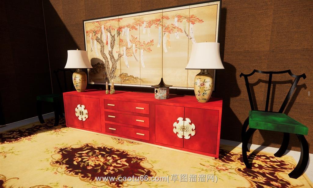 边桌柜SU模型