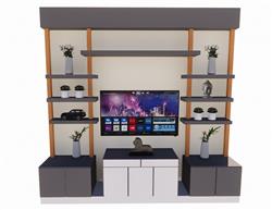 电视柜电视墙SU模型