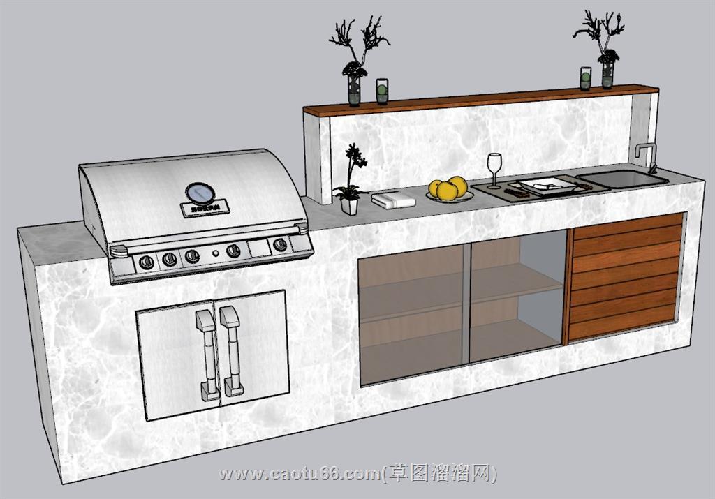 烧烤橱柜SU模型