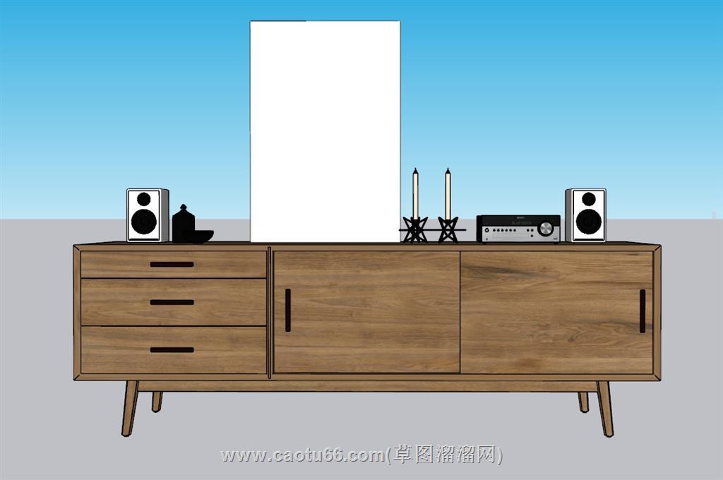边桌柜餐边柜SU模型