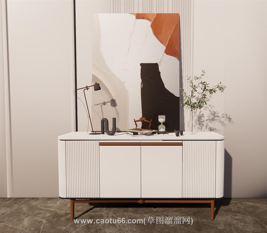 新中式边柜餐边柜SU模型