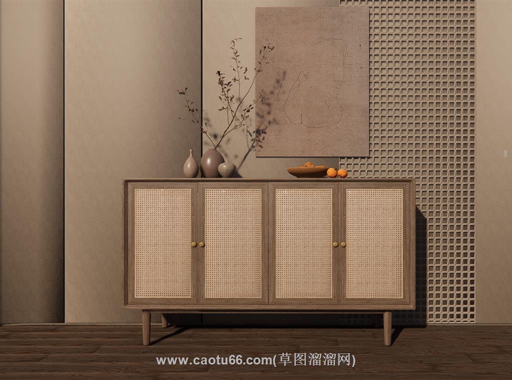 边桌柜餐边柜SU模型