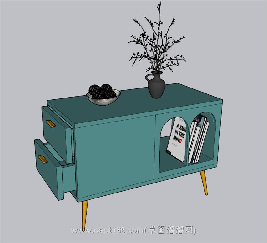 小清新边柜矮柜SU模型