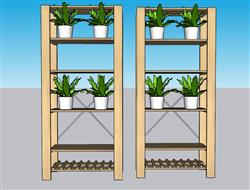 花架花盆SU模型