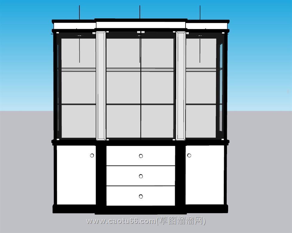酒柜展示柜SU模型