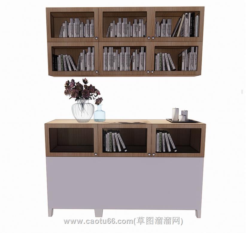 书柜书架SU模型