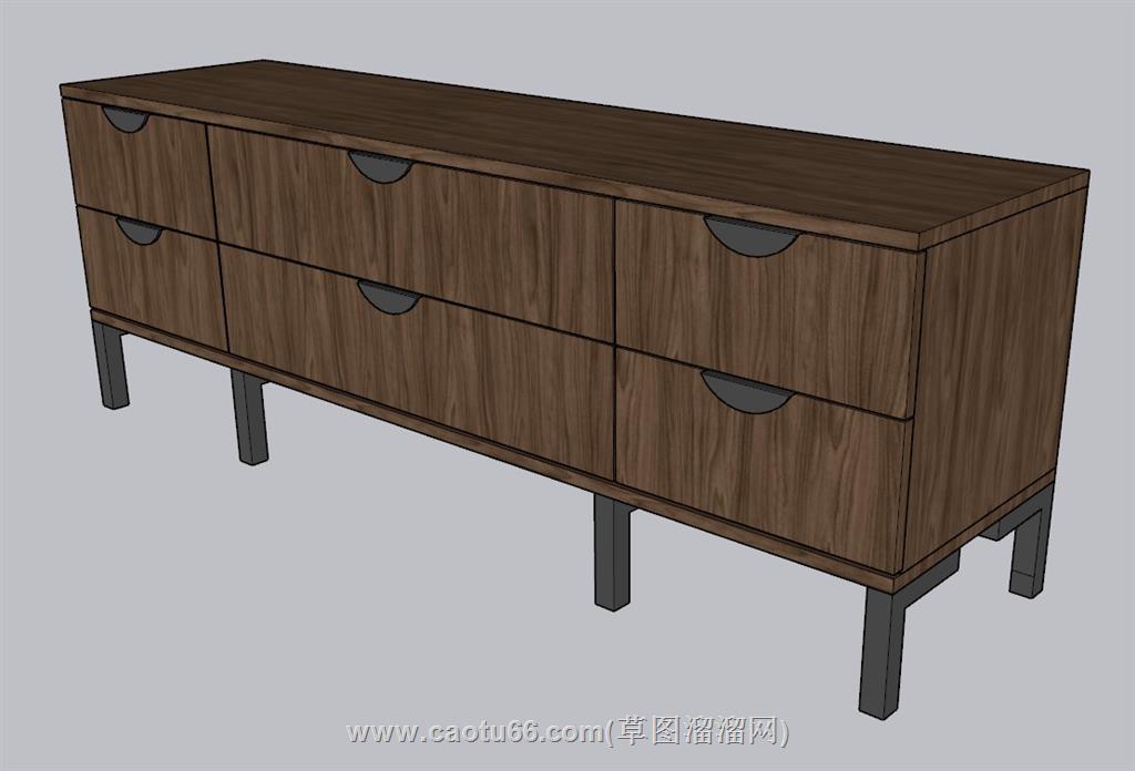 中式餐边柜SU模型