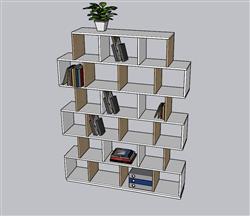 书架置物架SU模型