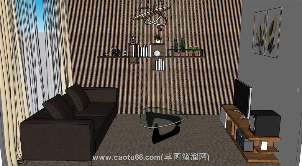 墙架沙发电视柜SU模型