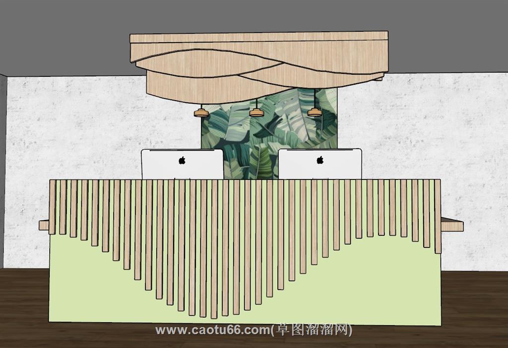 前台柜接待台SU模型