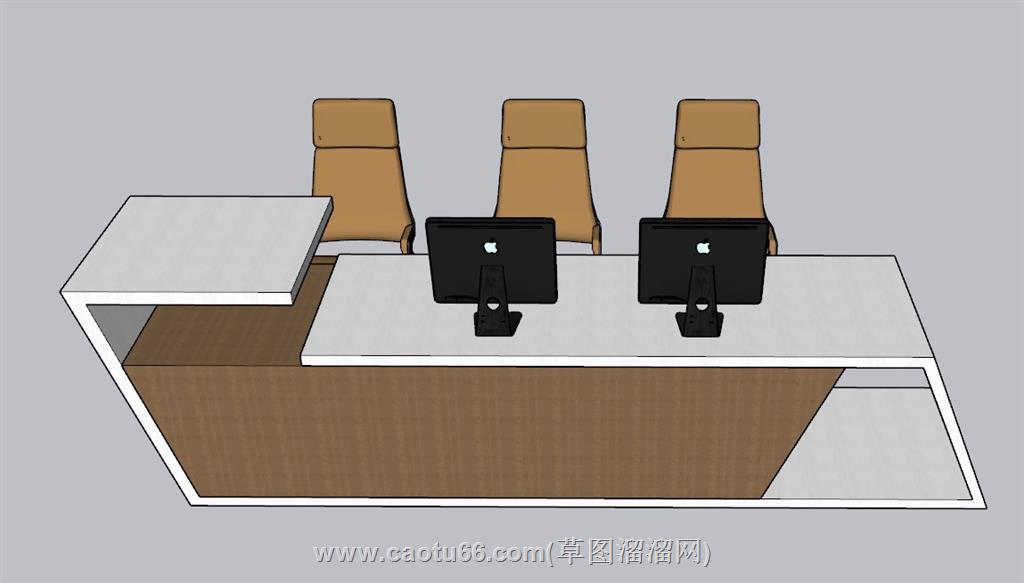 前台柜接待台SU模型