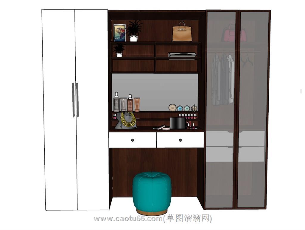 衣柜梳妆台化妆桌SU模型