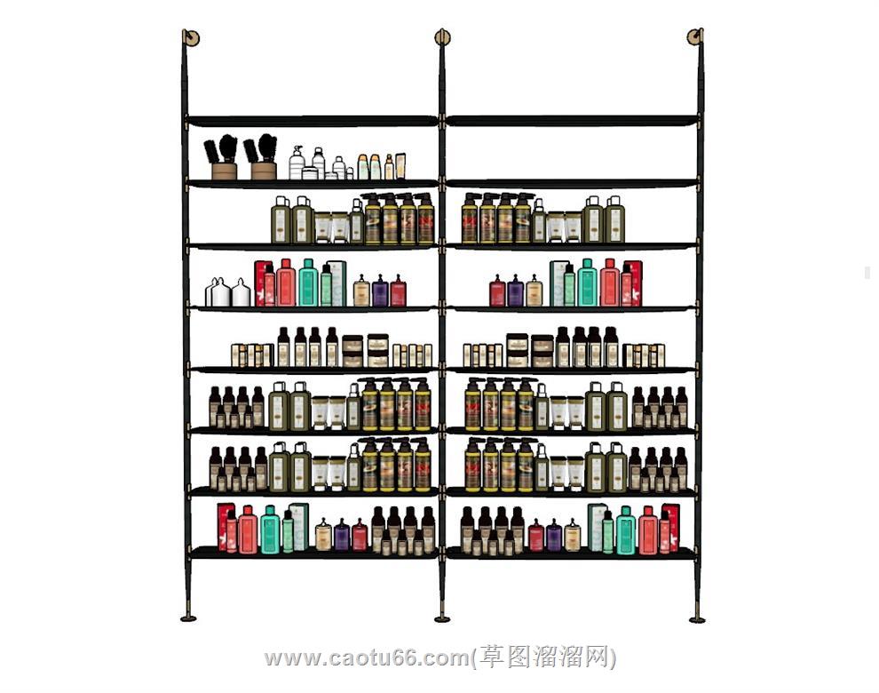 化妆品展示架货物架SU模型