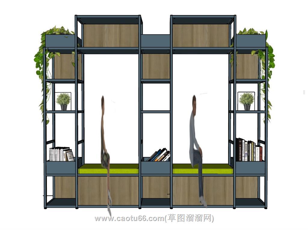 loft工业风书架SU模型