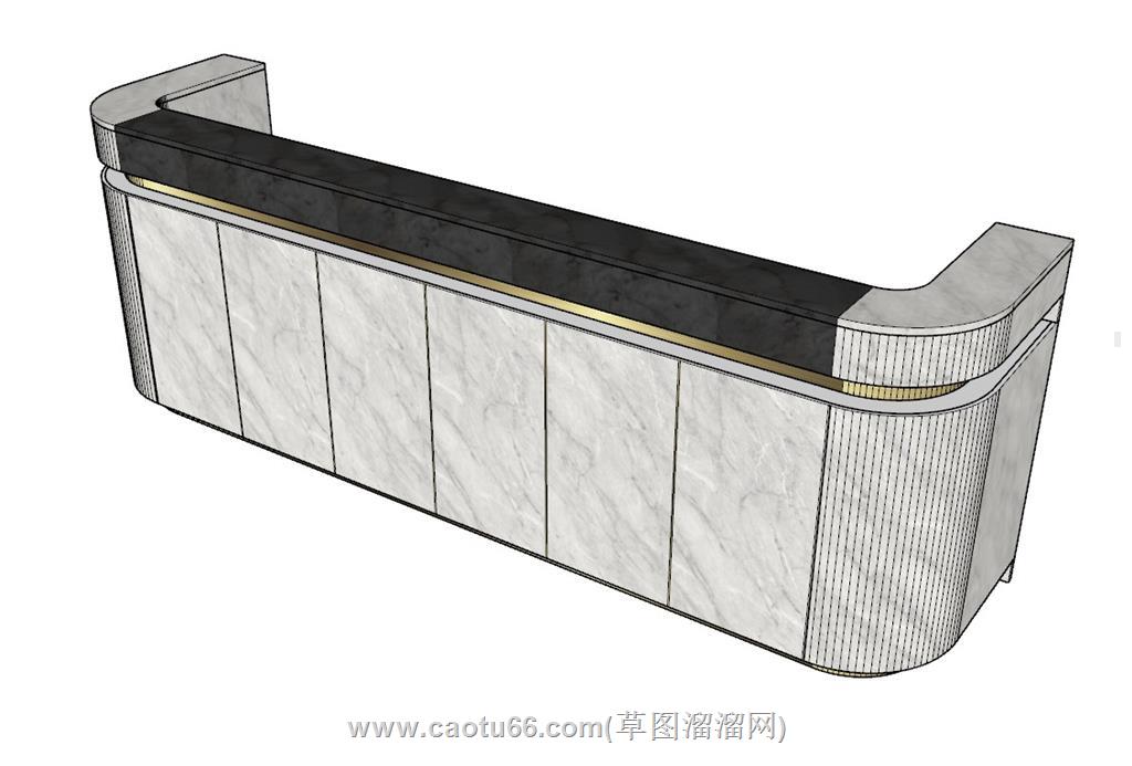 前台柜接待台SU模型